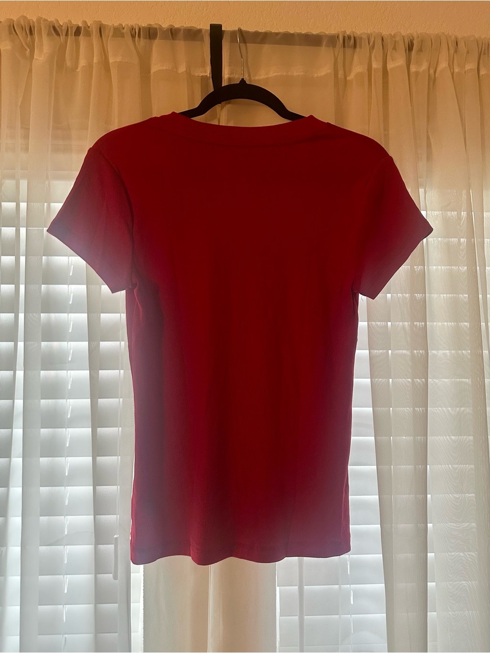 Red Ribbed Top - Picture 6 of 6